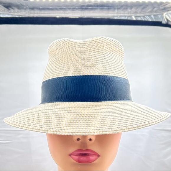 Eric Javits, Squishee, Classic Cream And Black Fedora, Hat, Packable, Clean - Picture 3 of 3